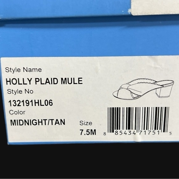🌻 NEW Jack Rogers Midnight "Holly" Plaid Open Toe Knotted Slide Mules Heel 7.5 - Picture 13 of 13
